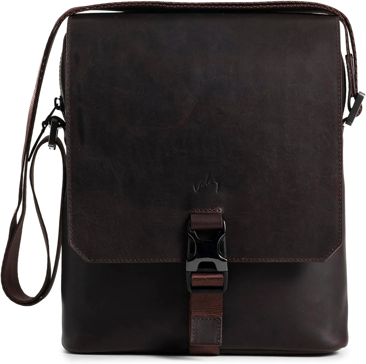 VELEZ Top Grain Leather Bag For Men - Small Sling Messenger Bags - 11 inch Tablet - Mens Crossbody Shoulder Purse