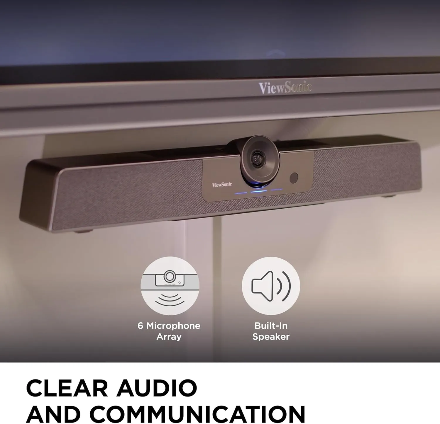 ViewSonic UMB202 4K UHD Video Conferencing System with Camera 120° Wide-Angle Lens, 5X Zoom, 11W Speakers, and Beamforming 6-Microphone Array Certified for Microsoft Teams Rooms