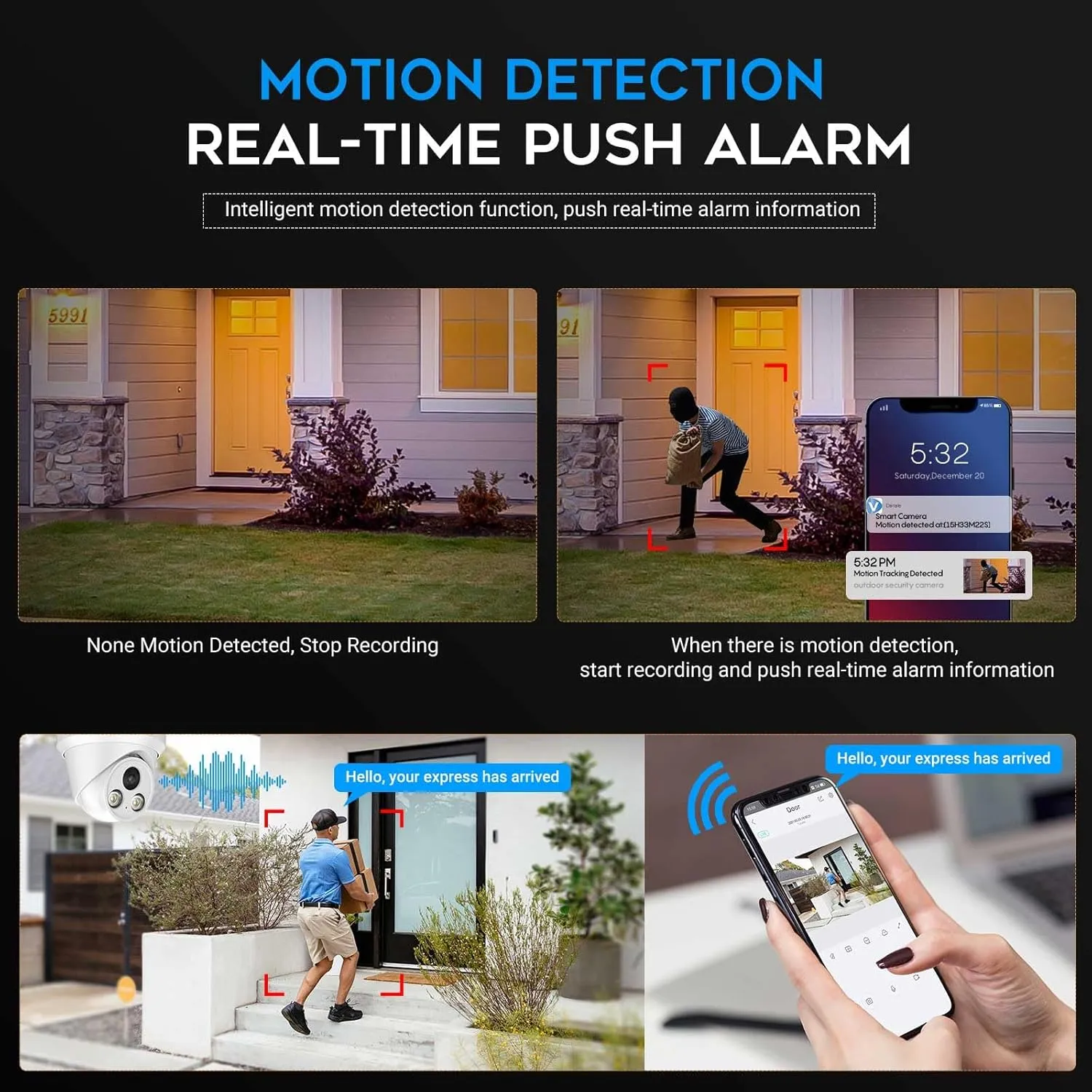 VIKYLIN 4K 8MP Full Color AI Turret IP PoE Camera,F1.0 Aperture 98ft Color Night Vision,Built-in Mic,Human/Vehicle Detection,2.8mm Lens,H.265,IP67 Security IP Camera