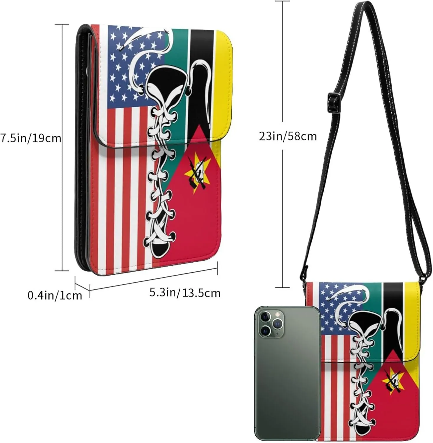 Vintage America Palauan Palau Flag Funny Shoelace Small Crossbody Purse Cell Phone Bag for Women
