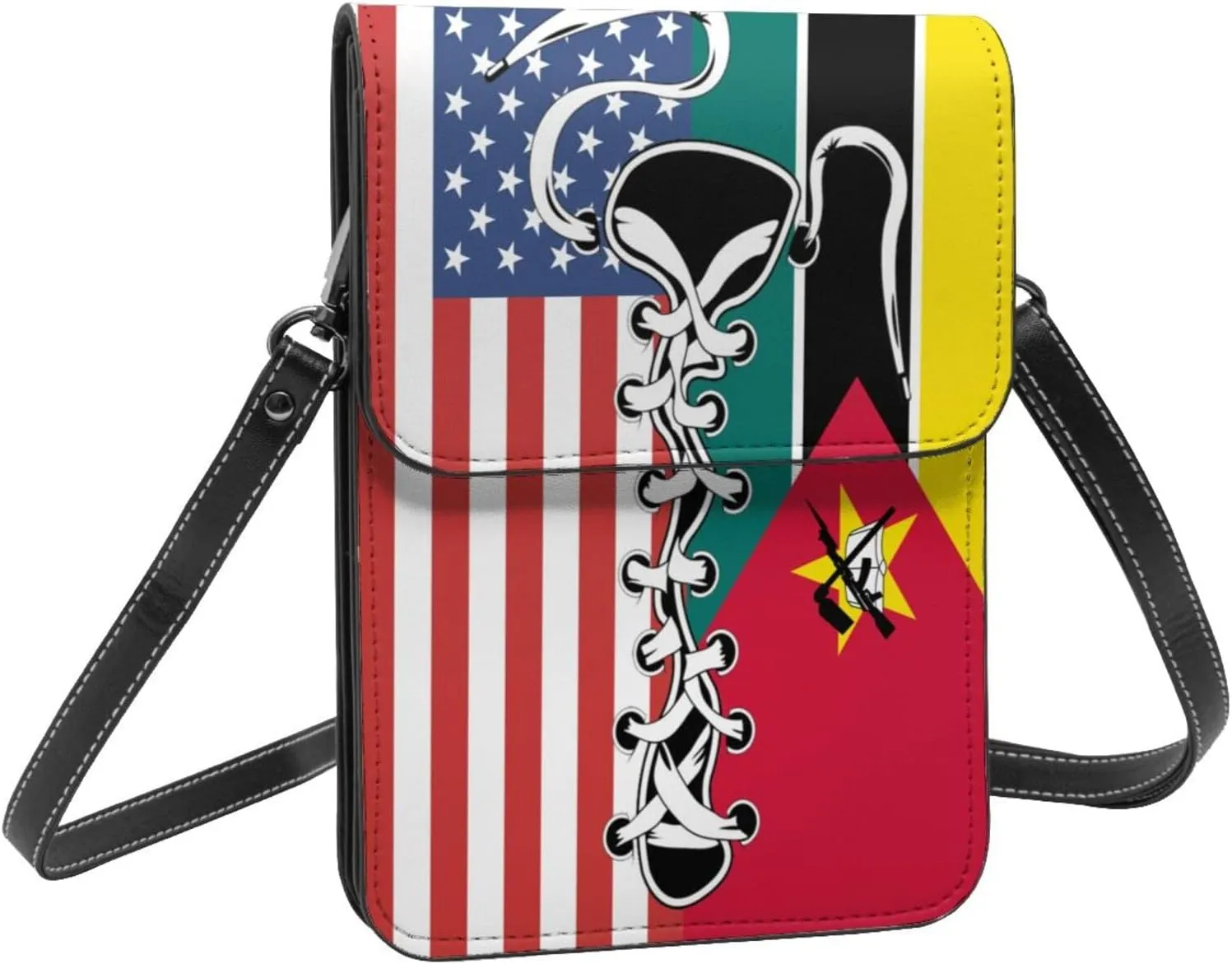 Vintage America Palauan Palau Flag Funny Shoelace Small Crossbody Purse Cell Phone Bag for Women