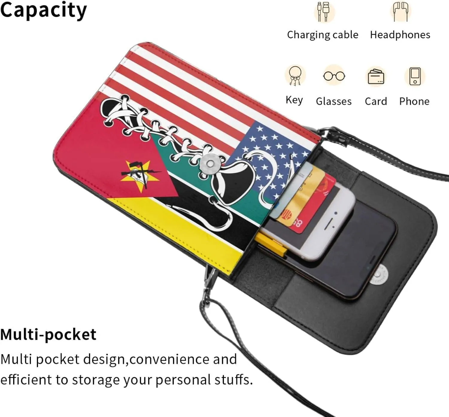 Vintage America Palauan Palau Flag Funny Shoelace Small Crossbody Purse Cell Phone Bag for Women