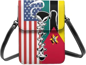 Vintage America Palauan Palau Flag Funny Shoelace Small Crossbody Purse Cell Phone Bag for Women