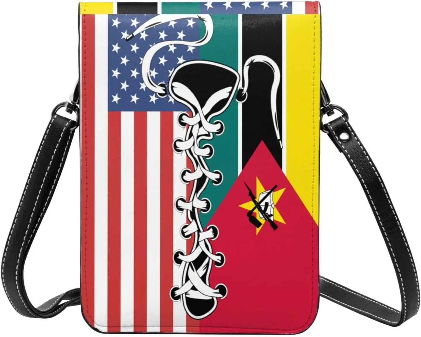 Vintage America Palauan Palau Flag Funny Shoelace Small Crossbody Purse Cell Phone Bag for Women