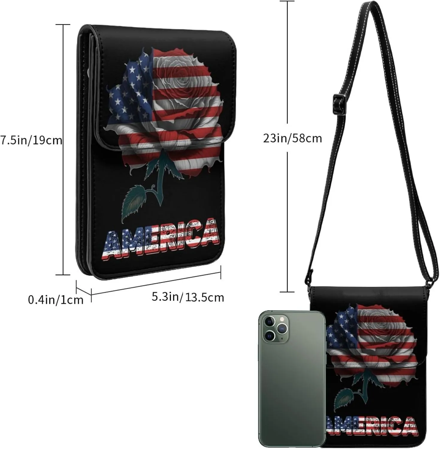 Vintage Argentina Argentinean Flag Rose Flower Small Crossbody Purse Cell Phone Bag for Women