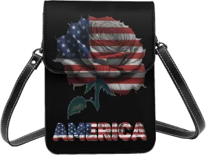 Vintage Argentina Argentinean Flag Rose Flower Small Crossbody Purse Cell Phone Bag for Women