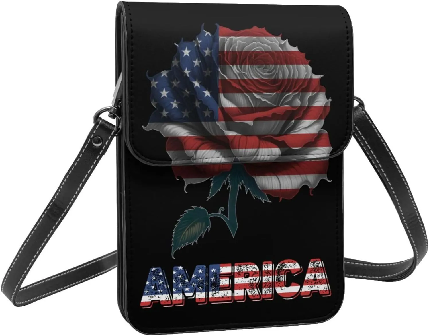 Vintage Argentina Argentinean Flag Rose Flower Small Crossbody Purse Cell Phone Bag for Women