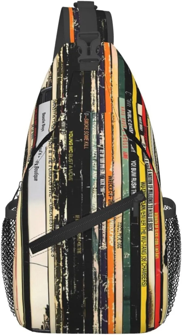 Vintage Books Pattern Chest Sling Bag Crossbody Shoulder Backpack Bag Gym Cycling Travel Hiking Daypack Cross Bag
