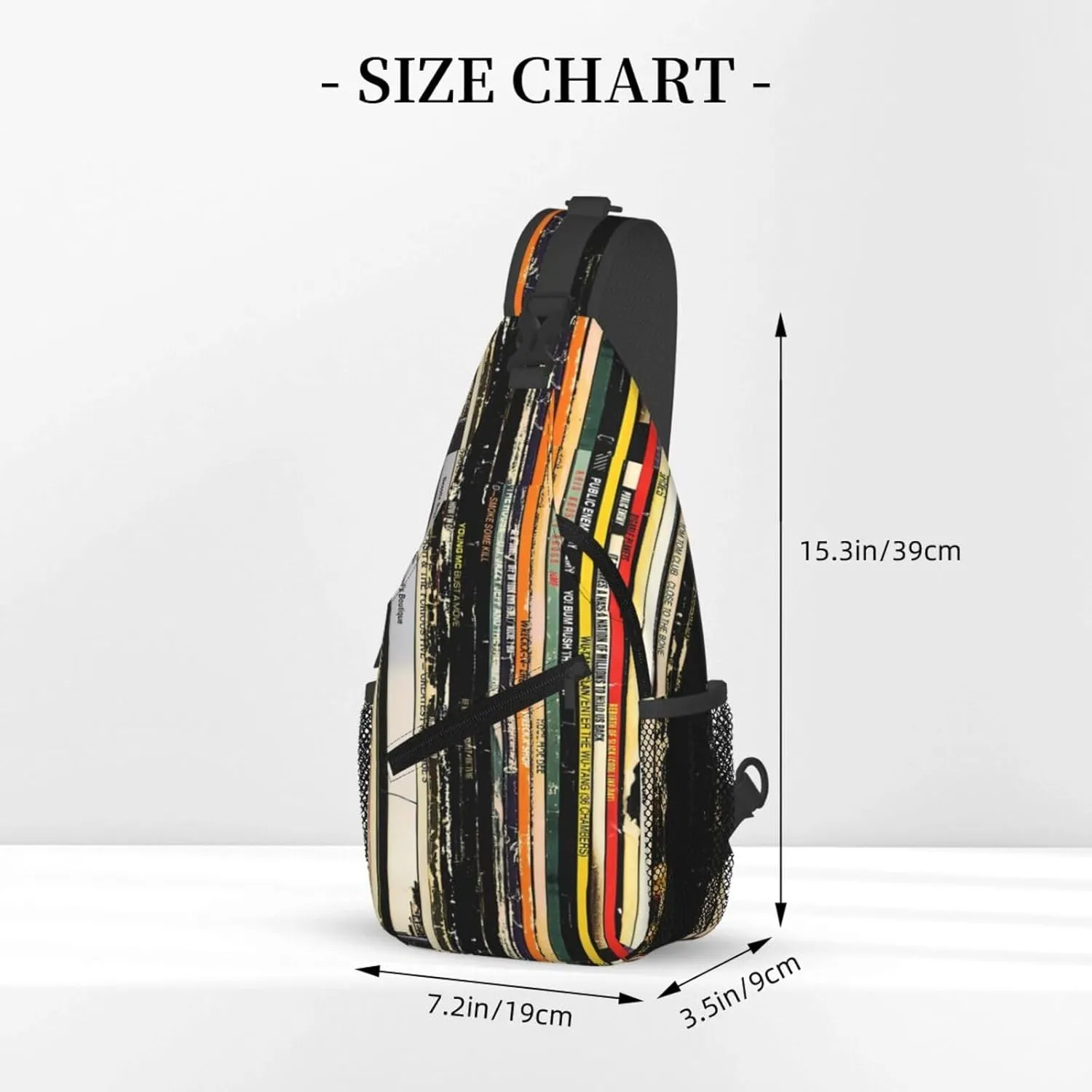 Vintage Books Pattern Chest Sling Bag Crossbody Shoulder Backpack Bag Gym Cycling Travel Hiking Daypack Cross Bag
