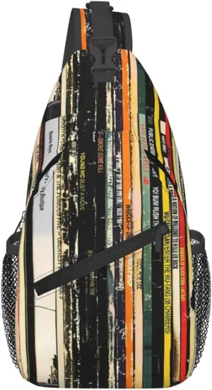 Vintage Books Pattern Chest Sling Bag Crossbody Shoulder Backpack Bag Gym Cycling Travel Hiking Daypack Cross Bag