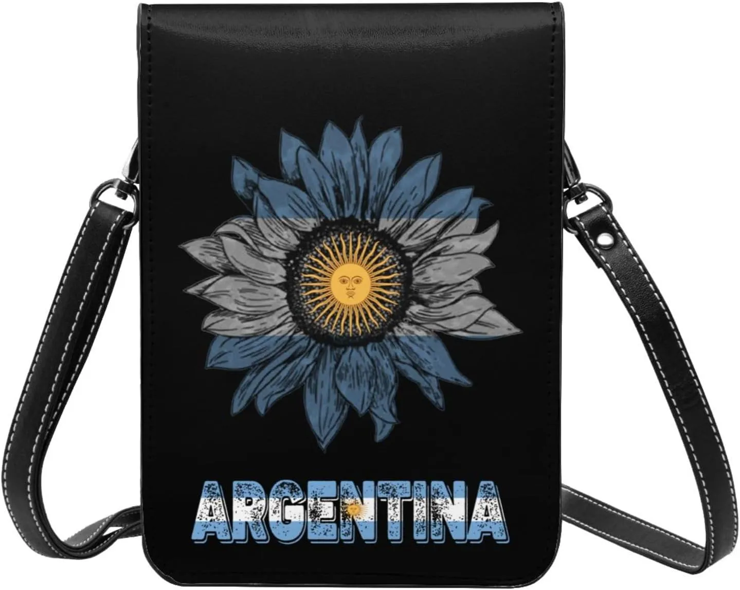 Vintage Brazil Brazilian Flag Sunflower Small Crossbody Purse Cell Phone Bag for Women