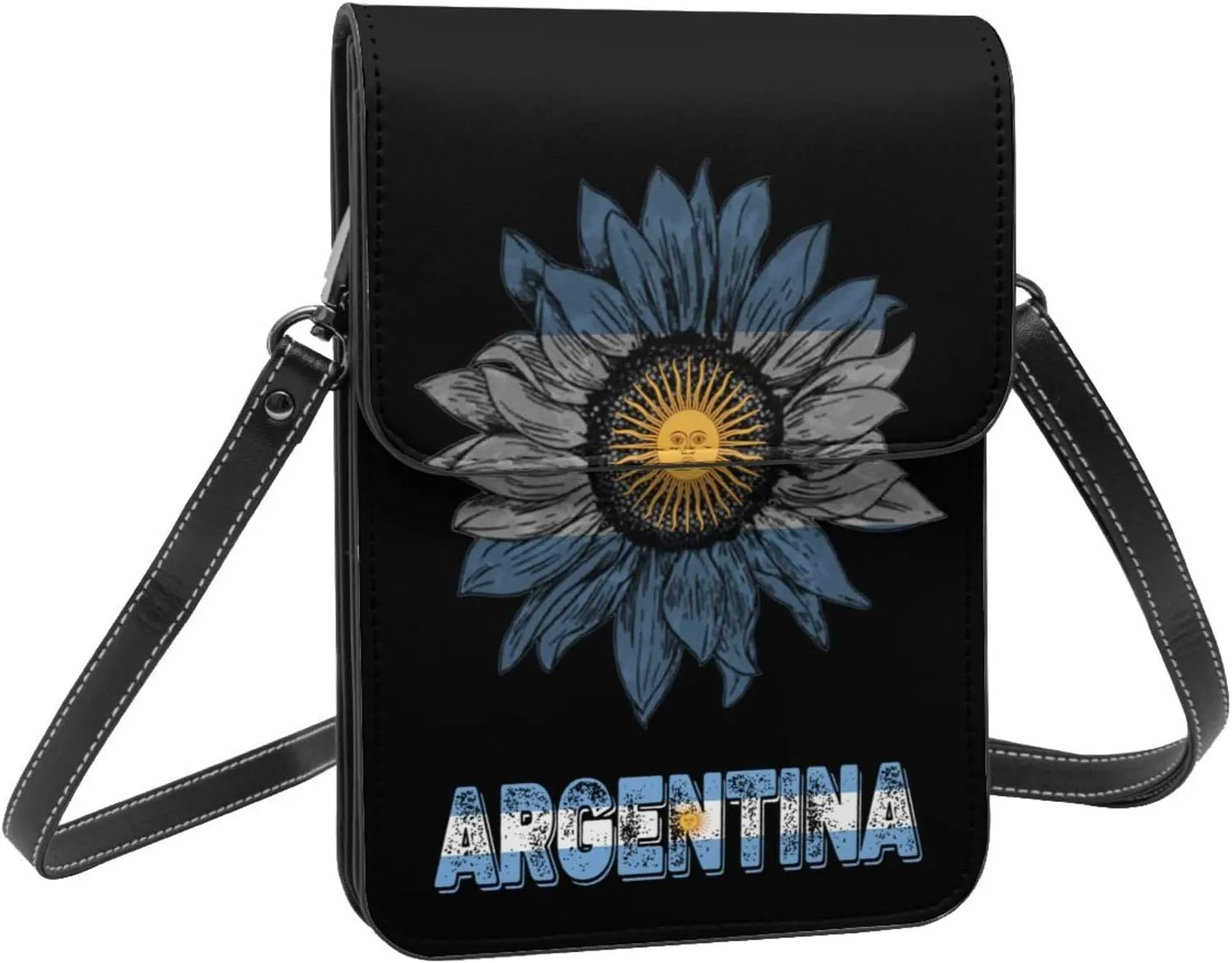 Vintage Brazil Brazilian Flag Sunflower Small Crossbody Purse Cell Phone Bag for Women