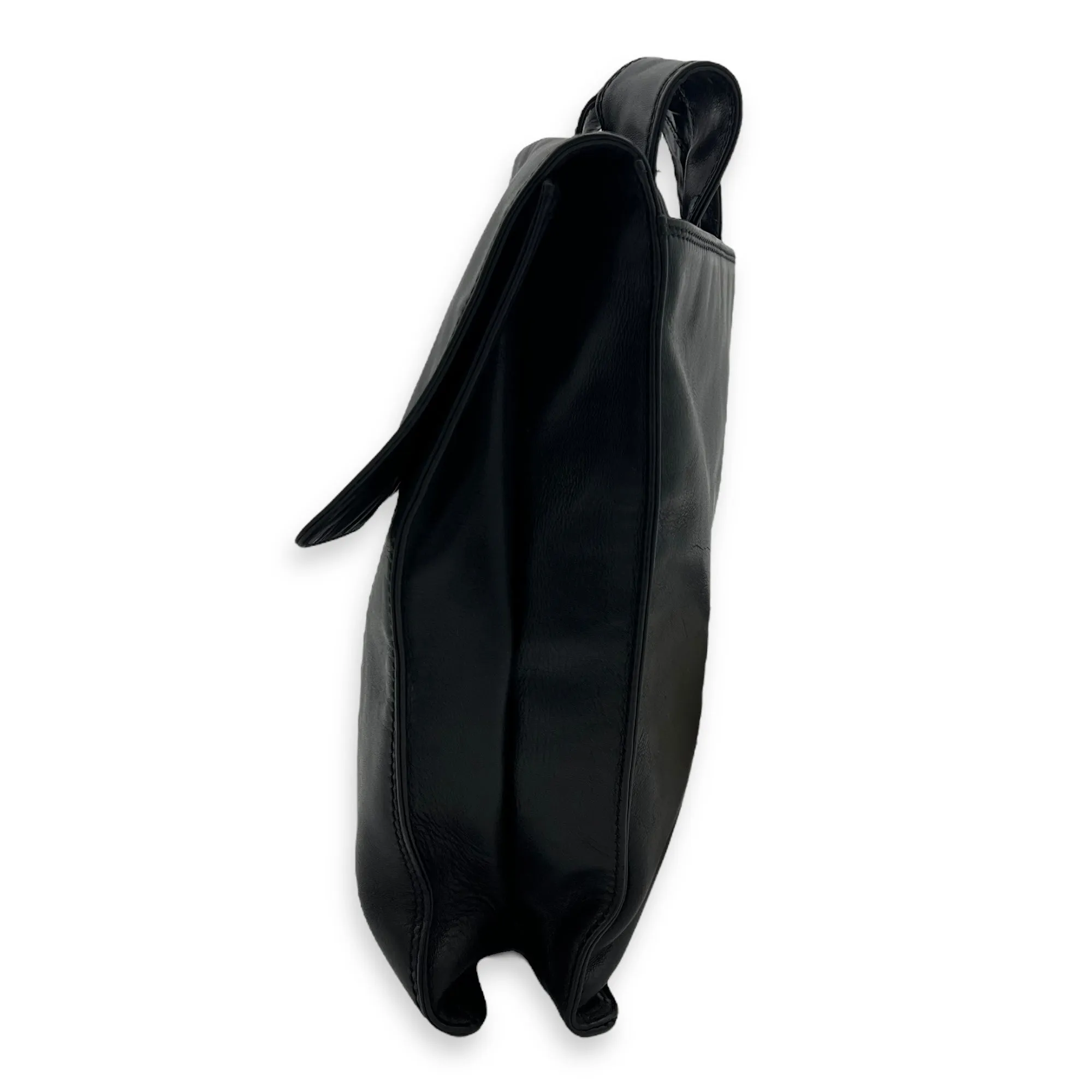Vintage CC Black Crossbody Bag in Calfskin, Gold hardware