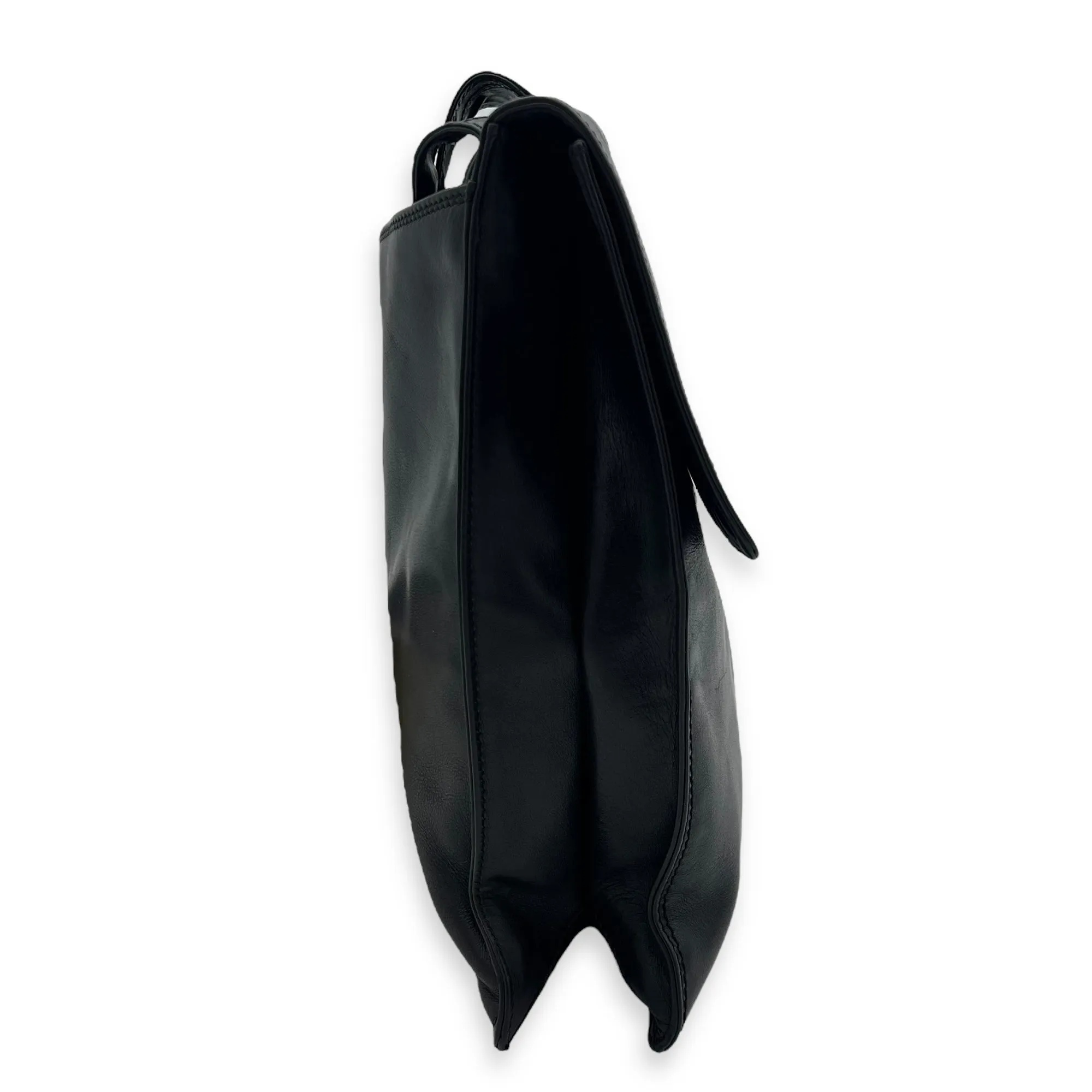 Vintage CC Black Crossbody Bag in Calfskin, Gold hardware