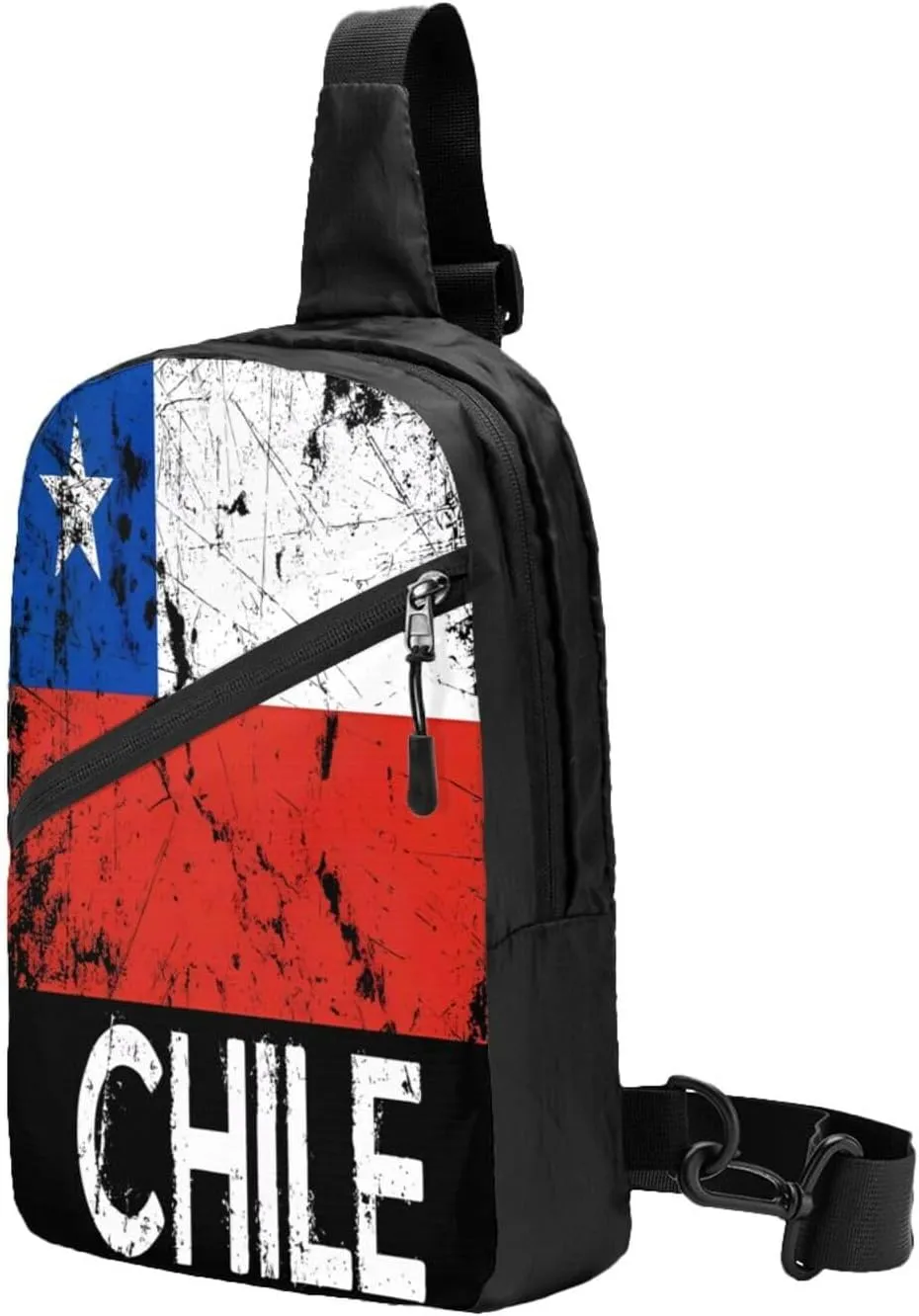 Vintage Chile Chilean Flag Crossbody Bag Portable Sling Bags Foldable Chest Daypack Reusable Sports Shoulder Backpack Diagonally Casual Rucksack Travel Bag