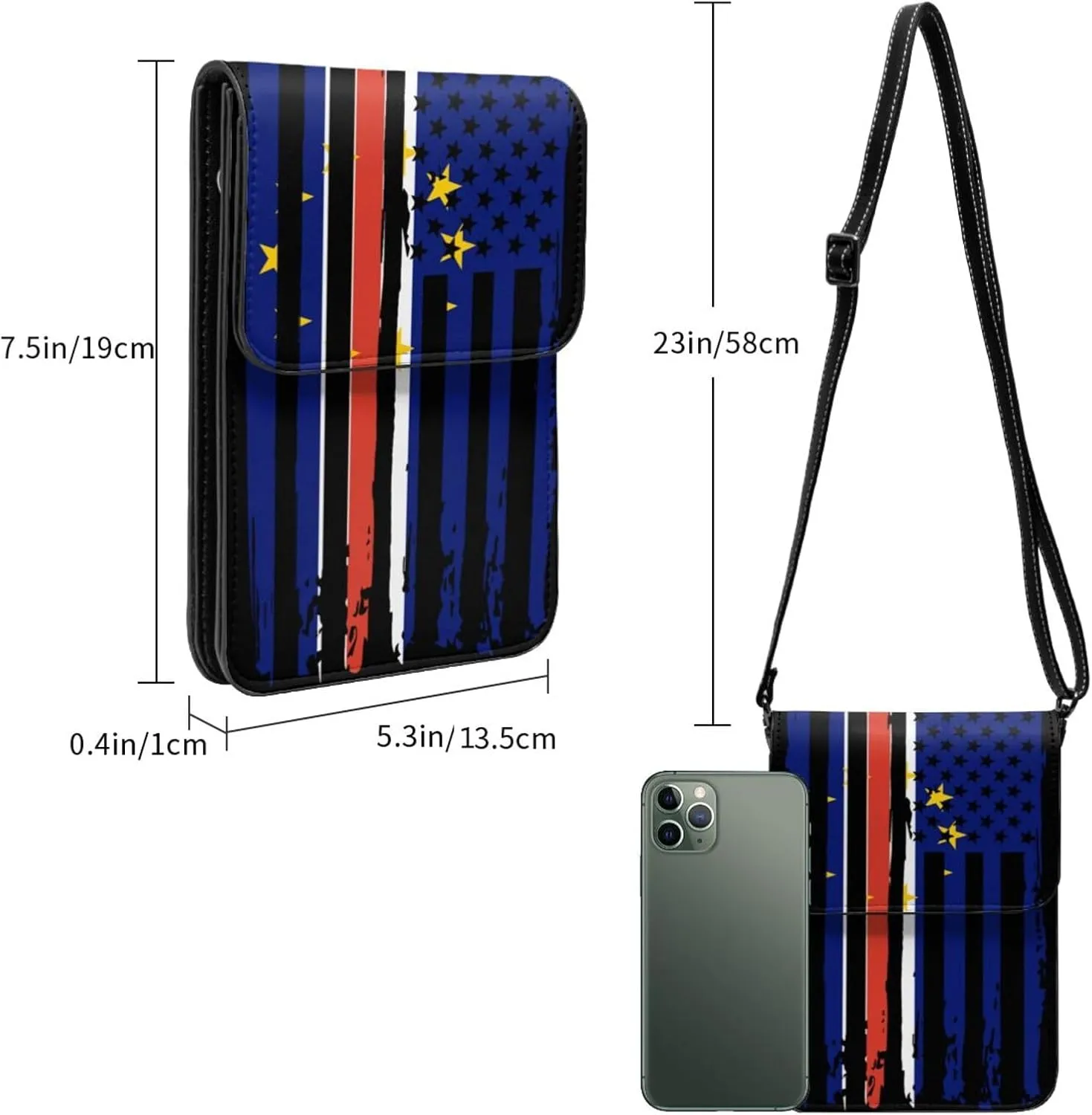 Vintage Chileans Chile America Flag Striped Patterns Small Crossbody Purse Cell Phone Bag for Women