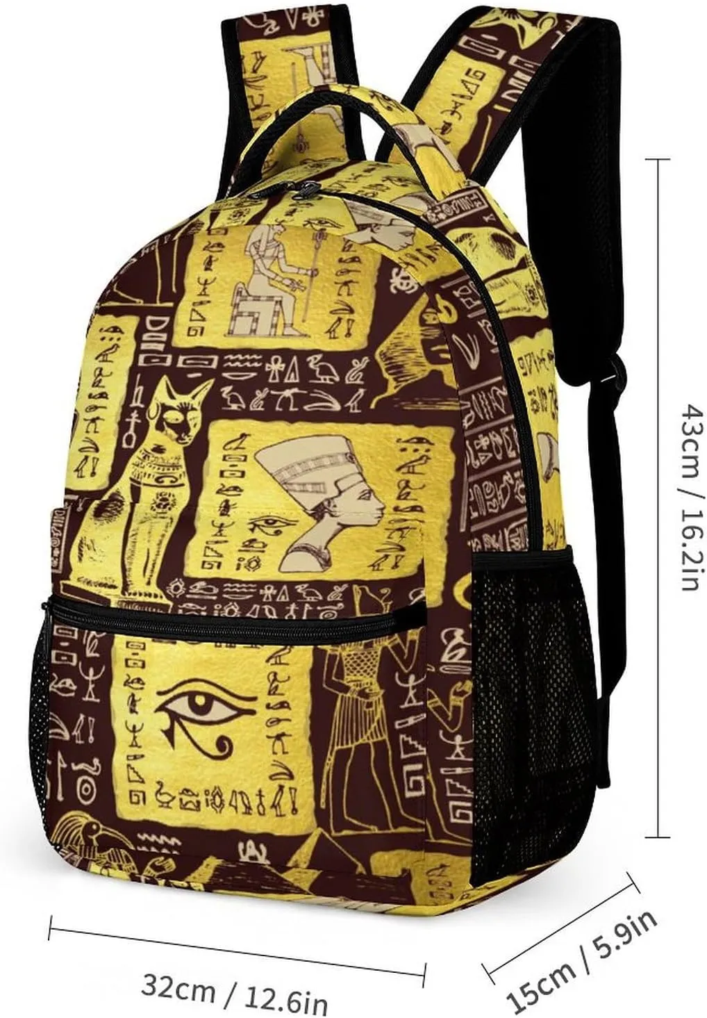 Vintage Egyptian Pharaonic Tribe Bags Set Backpack For Work Hiking Lunch Bag Travel Unisex Bags