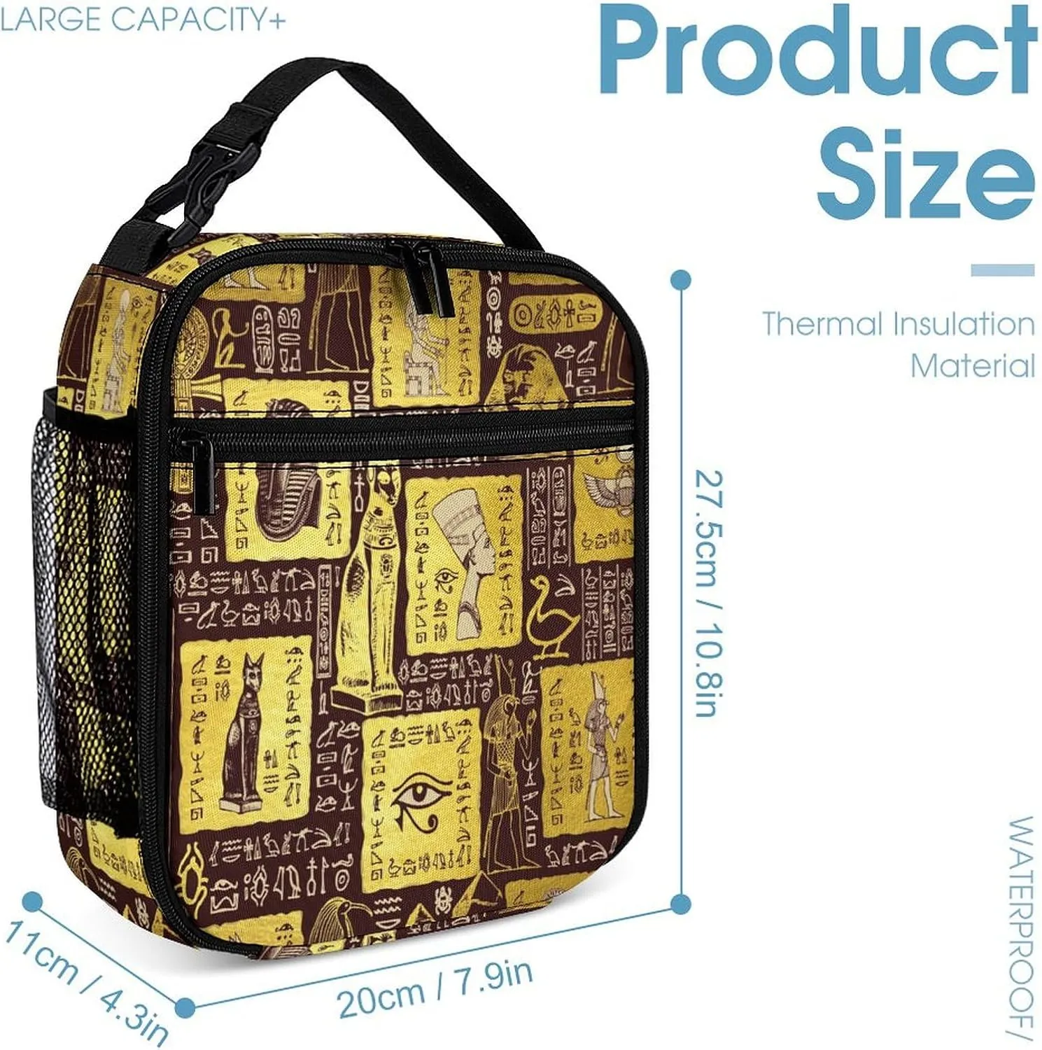 Vintage Egyptian Pharaonic Tribe Bags Set Backpack For Work Hiking Lunch Bag Travel Unisex Bags