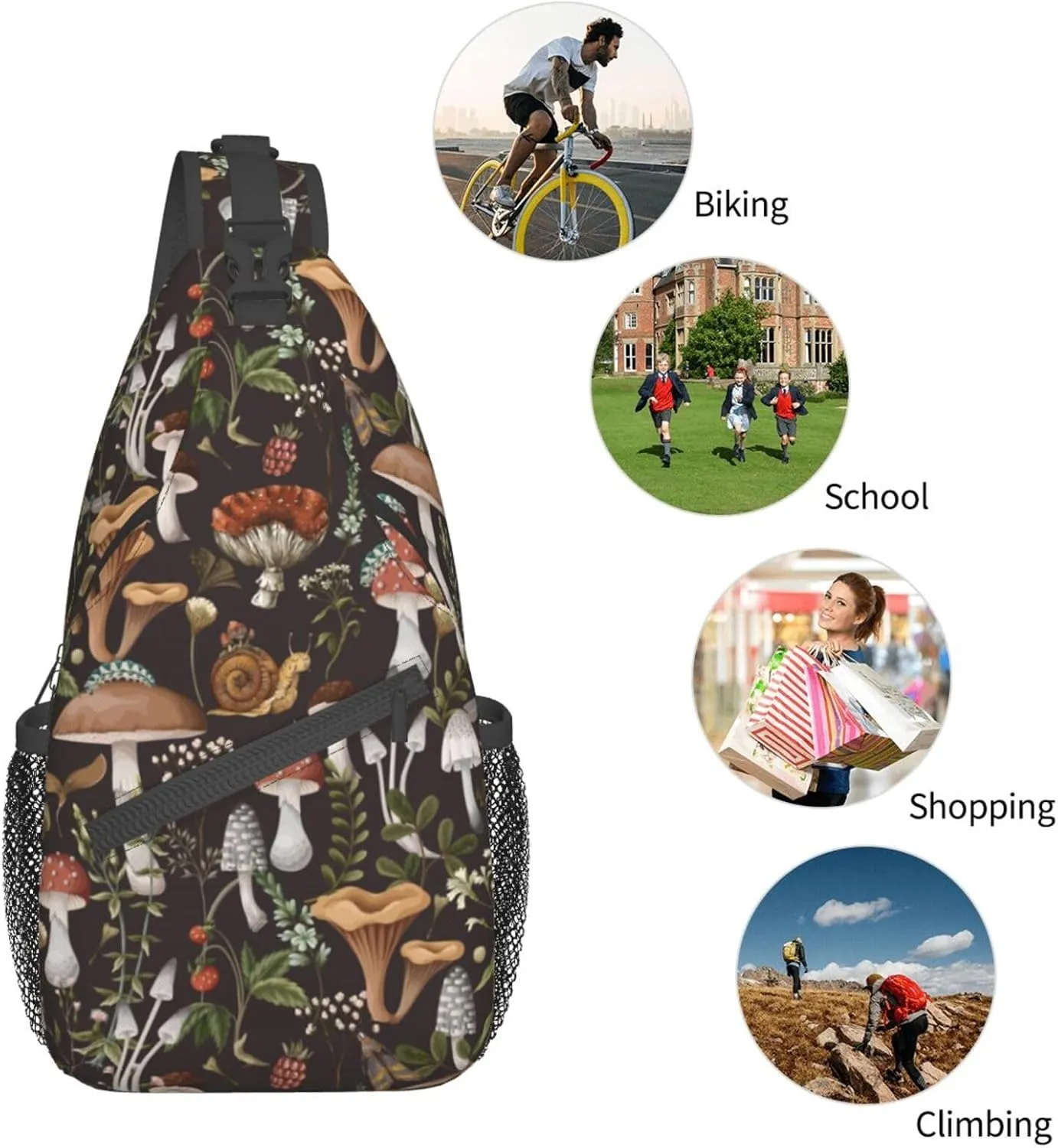 Vintage Elephant Sling Backpack Unisex Crossbody Chest Bag Shoulder Chest Bag For Women Men Hiking Travel