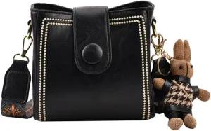 Vintage Fashion Bag with Adjustable Wider Shoulder Strap,Vintage Fashion Crossbody Bag,Vintage Retro Small Water Bucket Bag