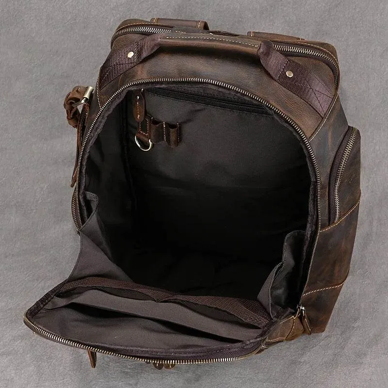 Vintage Fashion Leather Men’s Travel Backpack Luxury Daypack