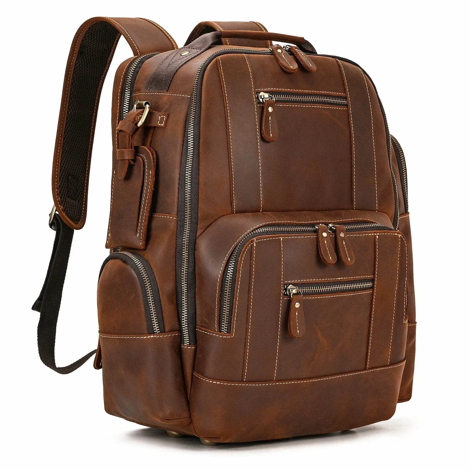Vintage Fashion Leather Men’s Travel Backpack Luxury Daypack