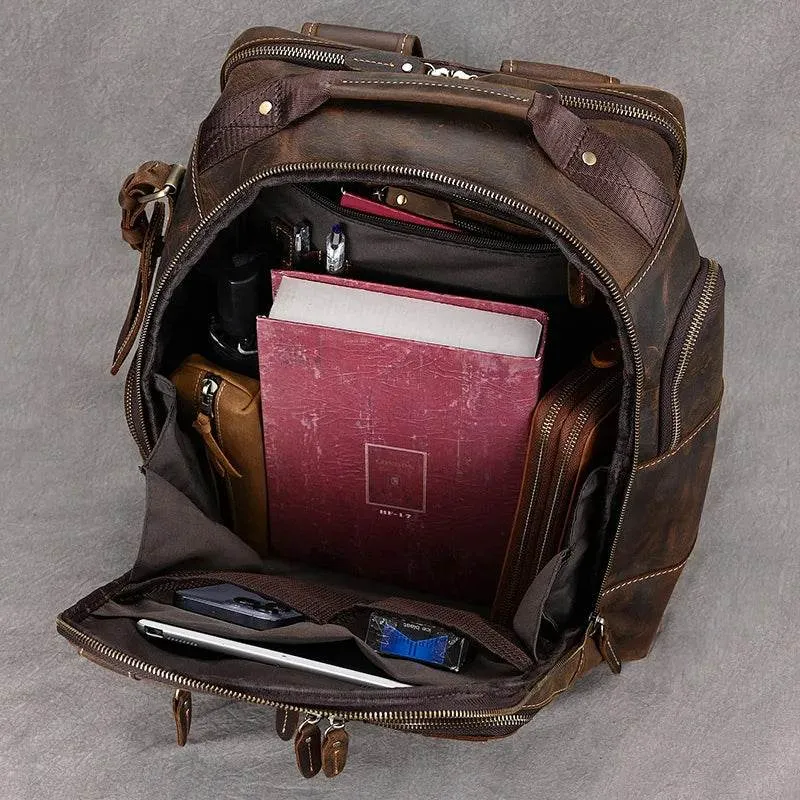 Vintage Fashion Leather Men’s Travel Backpack Luxury Daypack