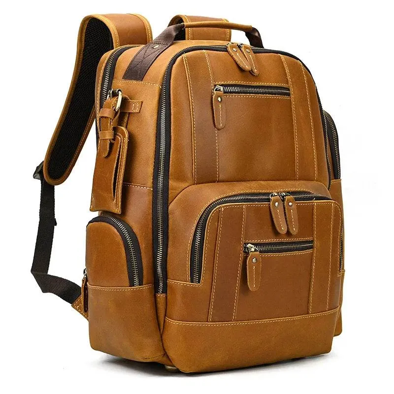 Vintage Fashion Leather Men’s Travel Backpack Luxury Daypack