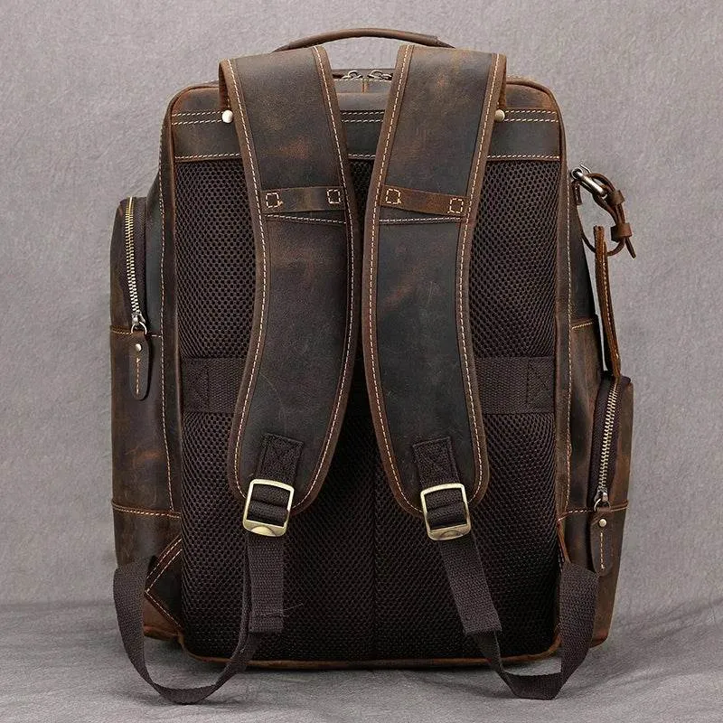 Vintage Fashion Leather Men’s Travel Backpack Luxury Daypack