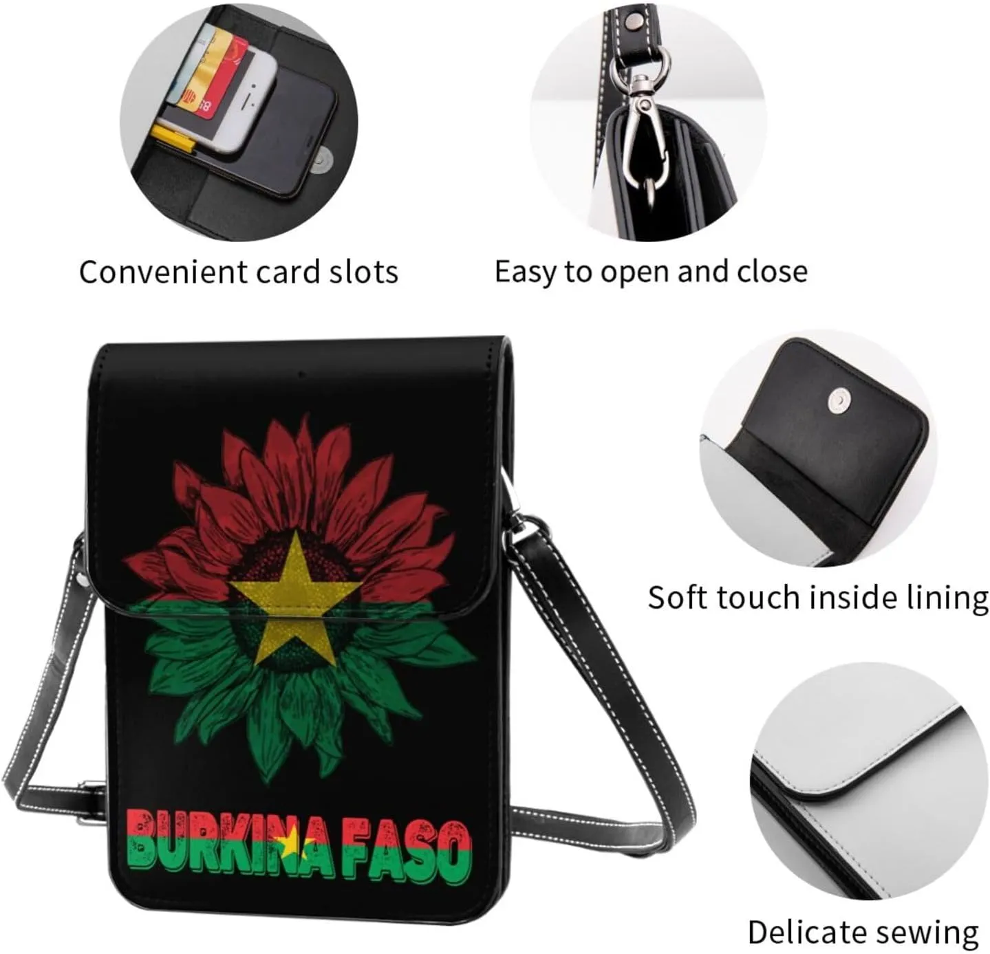 Vintage Greece Greek Flag Sunflower Small Crossbody Purse Cell Phone Bag for Women
