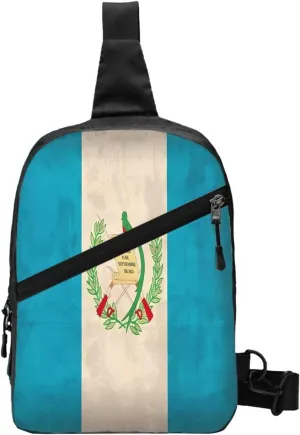 Vintage Guatemala Guatemalan Flag Crossbody Bag Portable Sling Bags Foldable Chest Daypack Reusable Sports Shoulder Backpack Diagonally Casual Rucksack Travel Bag