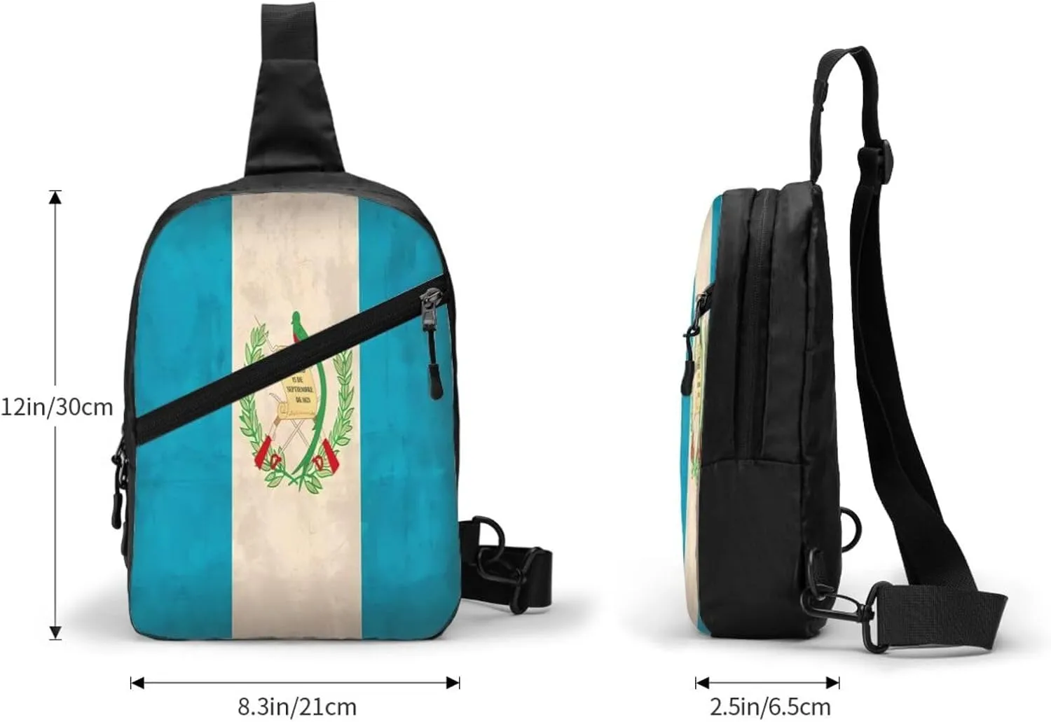Vintage Guatemala Guatemalan Flag Crossbody Bag Portable Sling Bags Foldable Chest Daypack Reusable Sports Shoulder Backpack Diagonally Casual Rucksack Travel Bag
