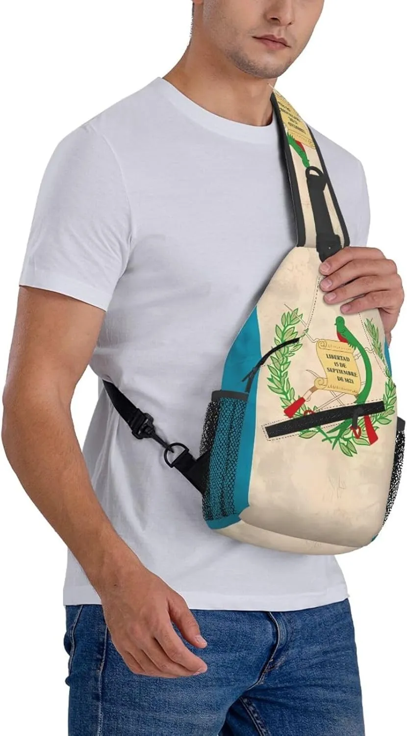 Vintage Half South African American Flag Sling Bag Adjustable Chest Bags Crossbody Bag Travel Shoulder Backpack