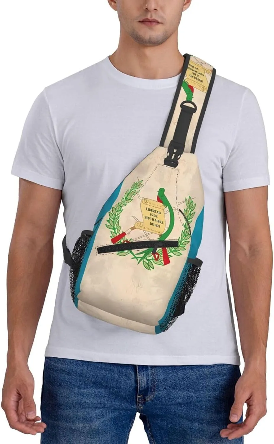 Vintage Half South African American Flag Sling Bag Adjustable Chest Bags Crossbody Bag Travel Shoulder Backpack