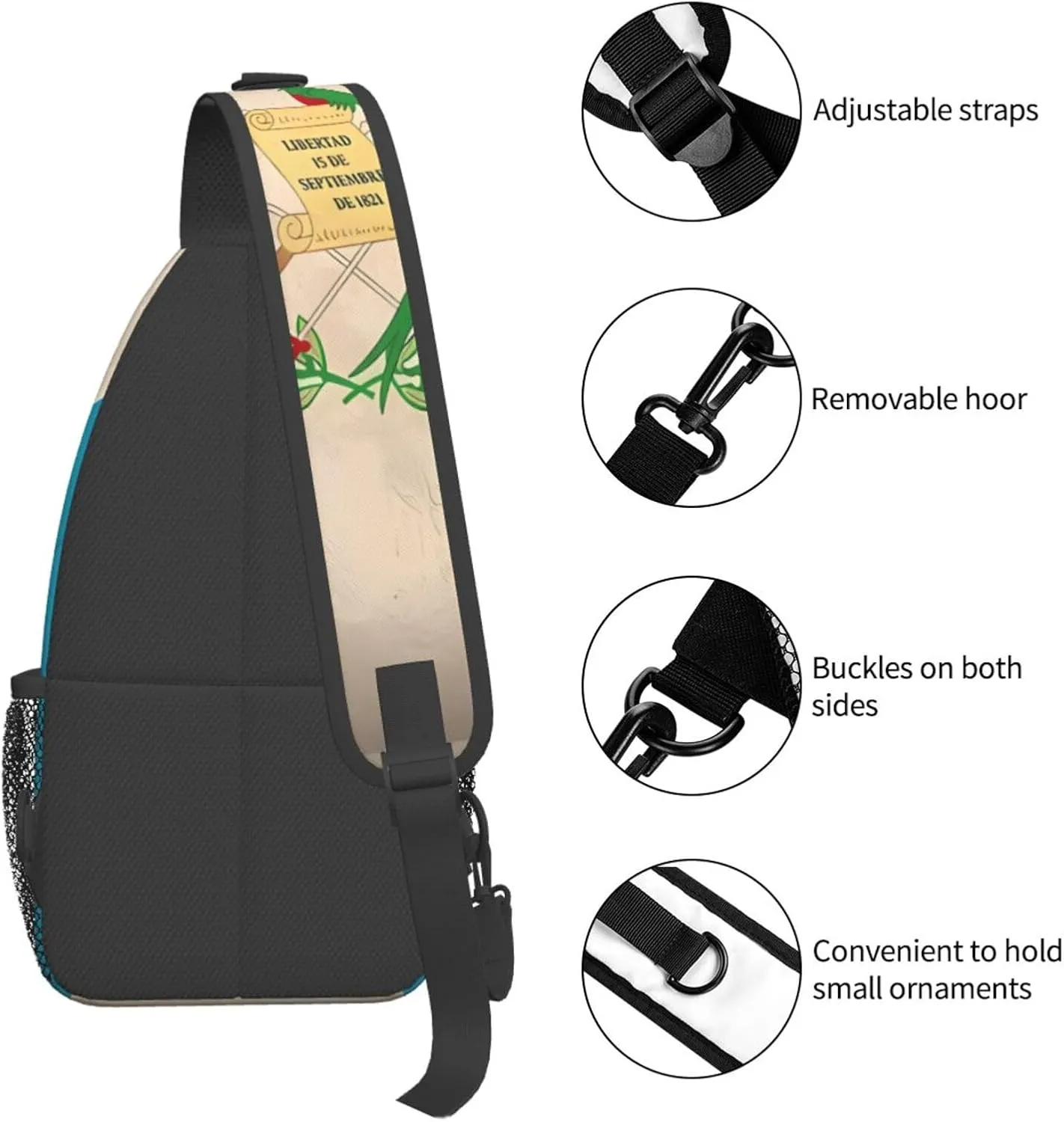 Vintage Half South African American Flag Sling Bag Adjustable Chest Bags Crossbody Bag Travel Shoulder Backpack