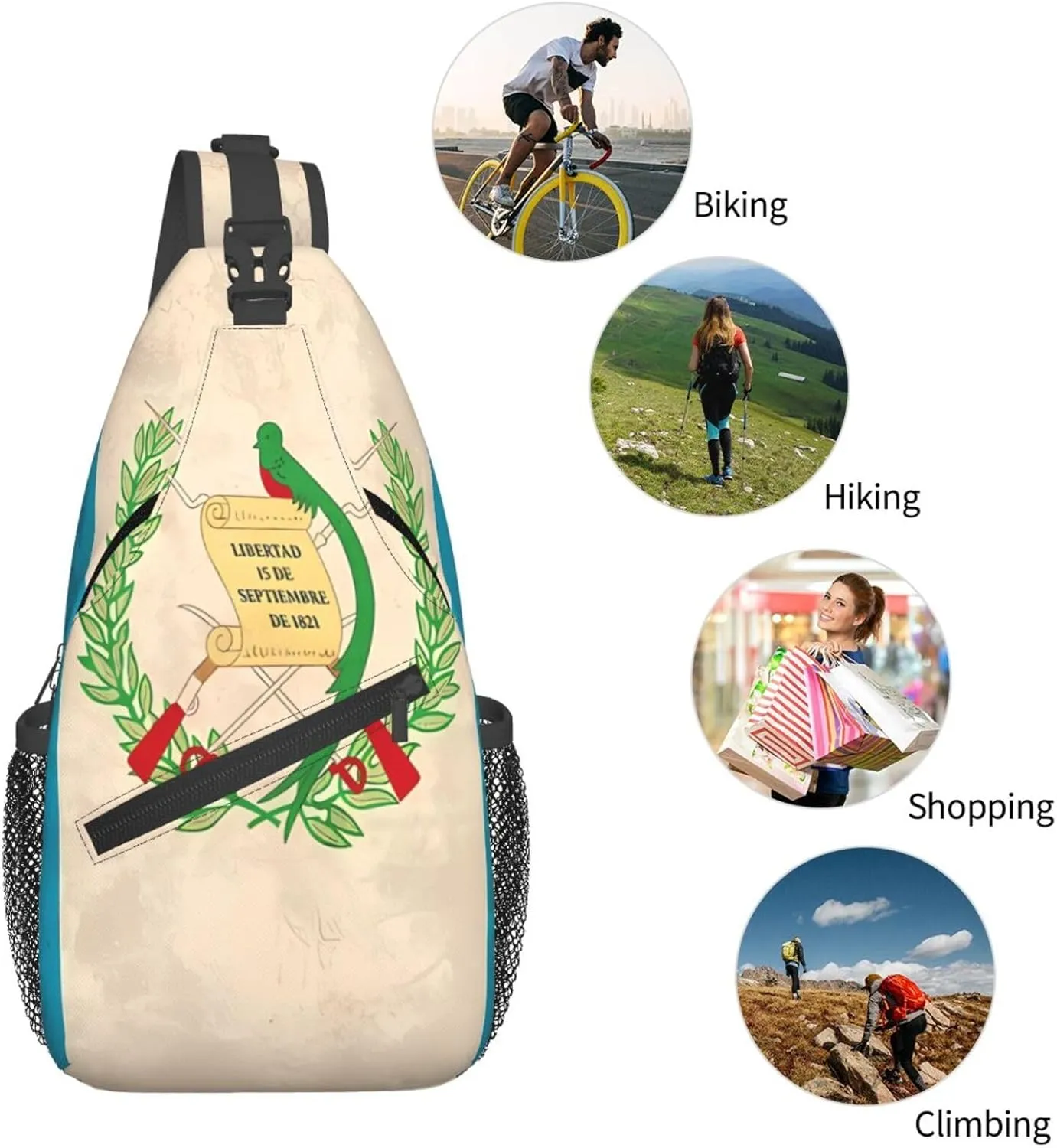 Vintage Half South African American Flag Sling Bag Adjustable Chest Bags Crossbody Bag Travel Shoulder Backpack