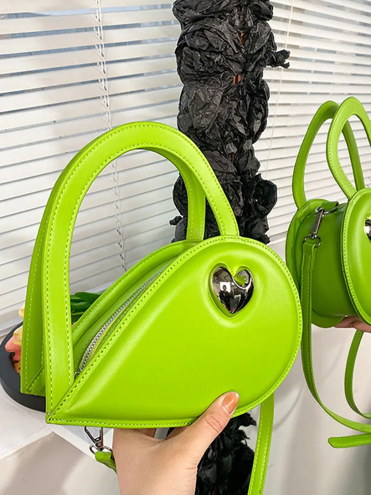 Vintage Heart Patchwork PU Crossbody Bags