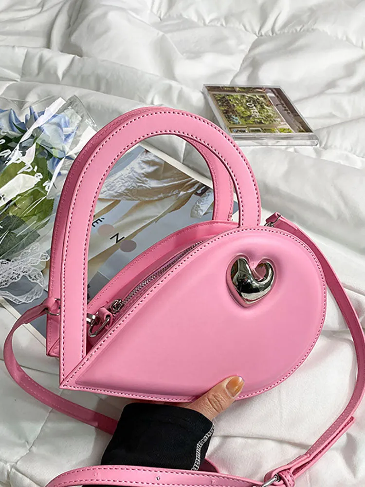 Vintage Heart Patchwork PU Crossbody Bags
