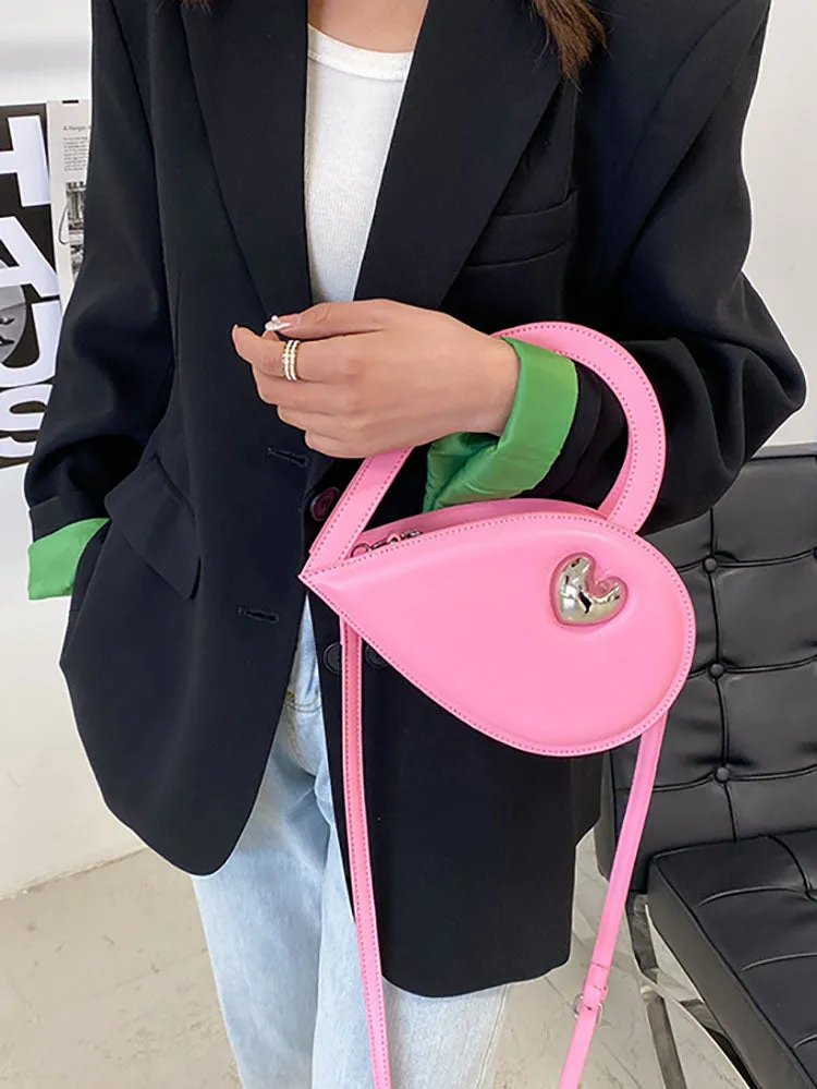 Vintage Heart Patchwork PU Crossbody Bags
