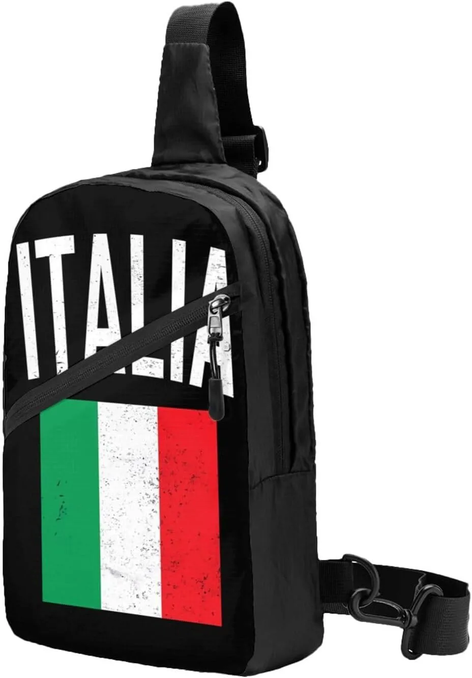 Vintage Italy Italia Italian Flags Crossbody Bag Portable Sling Bags Foldable Chest Daypack Reusable Sports Shoulder Backpack Diagonally Casual Rucksack Travel Bag