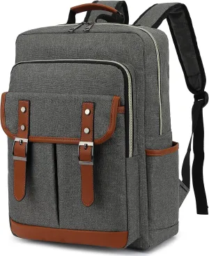 Vintage Laptop Backpack for Travel, College, Fashion Casual Teacher Backpack for Women Men Fits 15.6Inch Notebook
