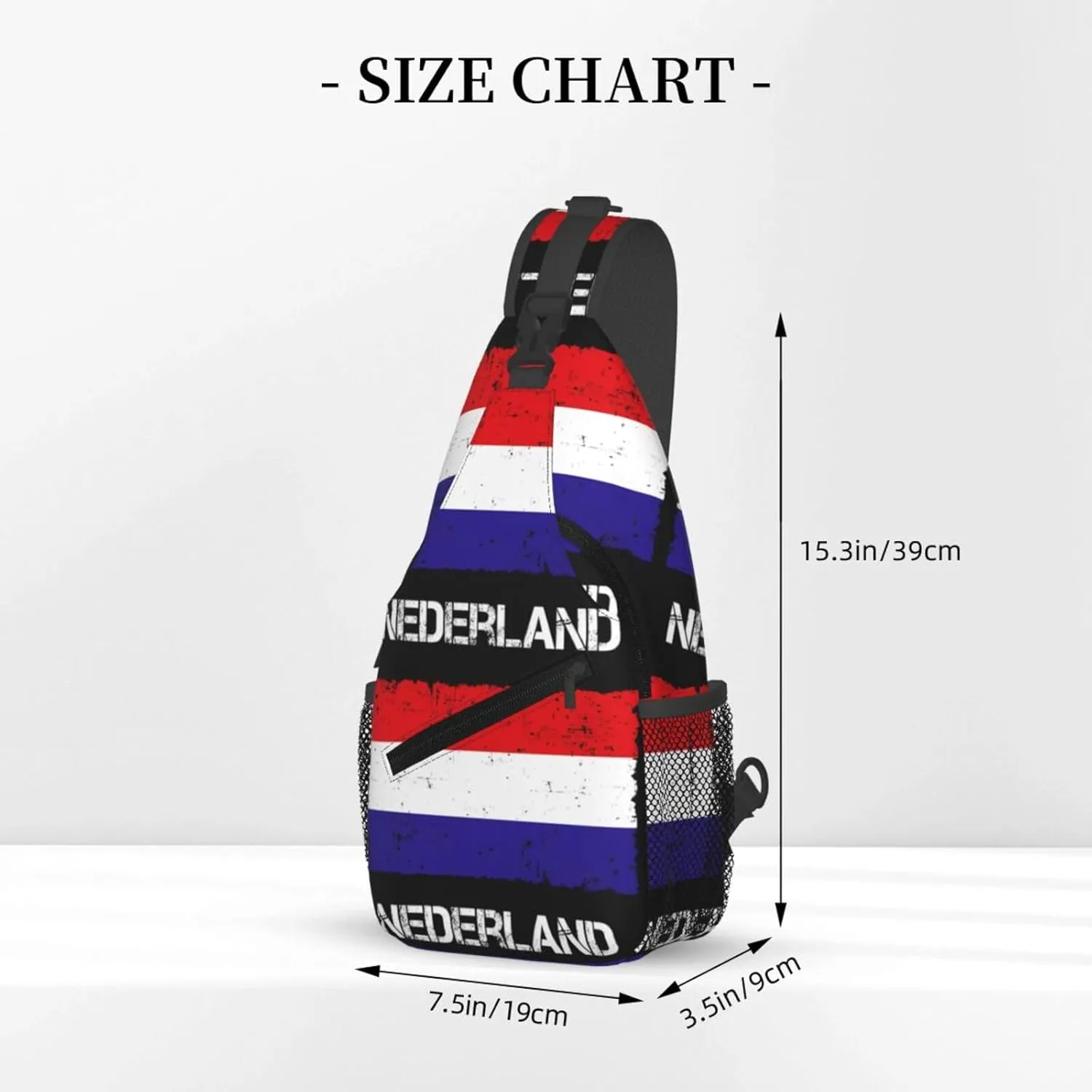 Vintage Netherlands Holland Flag Crossbody Bag Cross Chest Bag Adjustable Sling Backpack Sports Gym Shoulder Bags Travel Cycling Daypack Diagonally Casual Rucksack