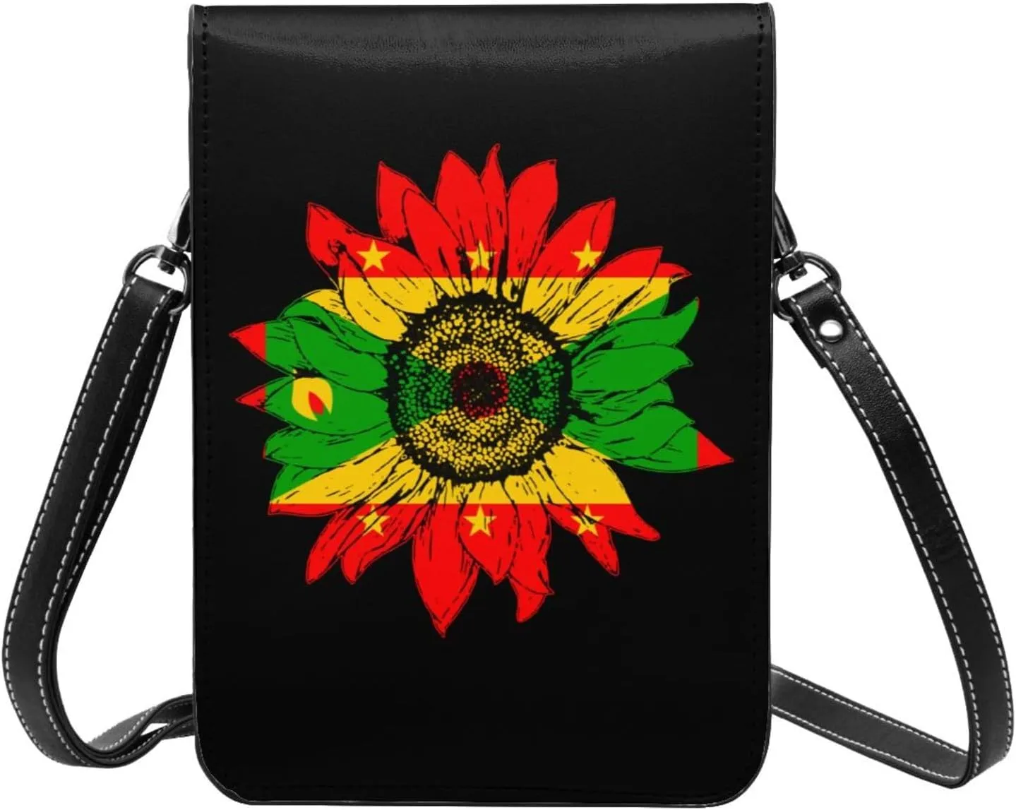 Vintage Sunflower Liberia Liberian Flag Small Crossbody Purse Cell Phone Bag for Women
