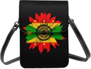 Vintage Sunflower Liberia Liberian Flag Small Crossbody Purse Cell Phone Bag for Women