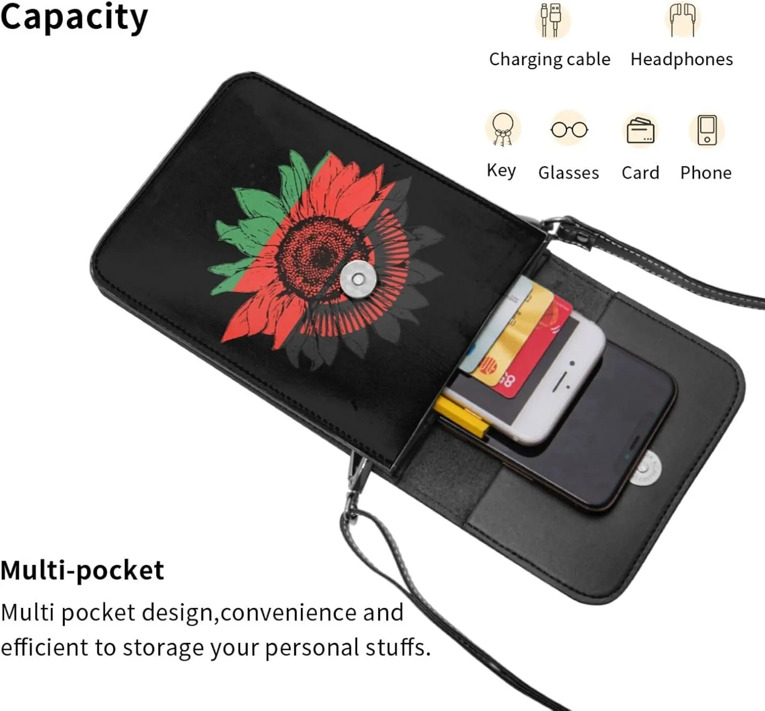 Vintage Sunflower Nepal Nepalese Flag Small Crossbody Purse Cell Phone Bag for Women