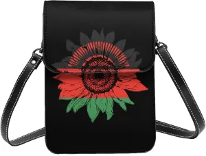 Vintage Sunflower Nepal Nepalese Flag Small Crossbody Purse Cell Phone Bag for Women