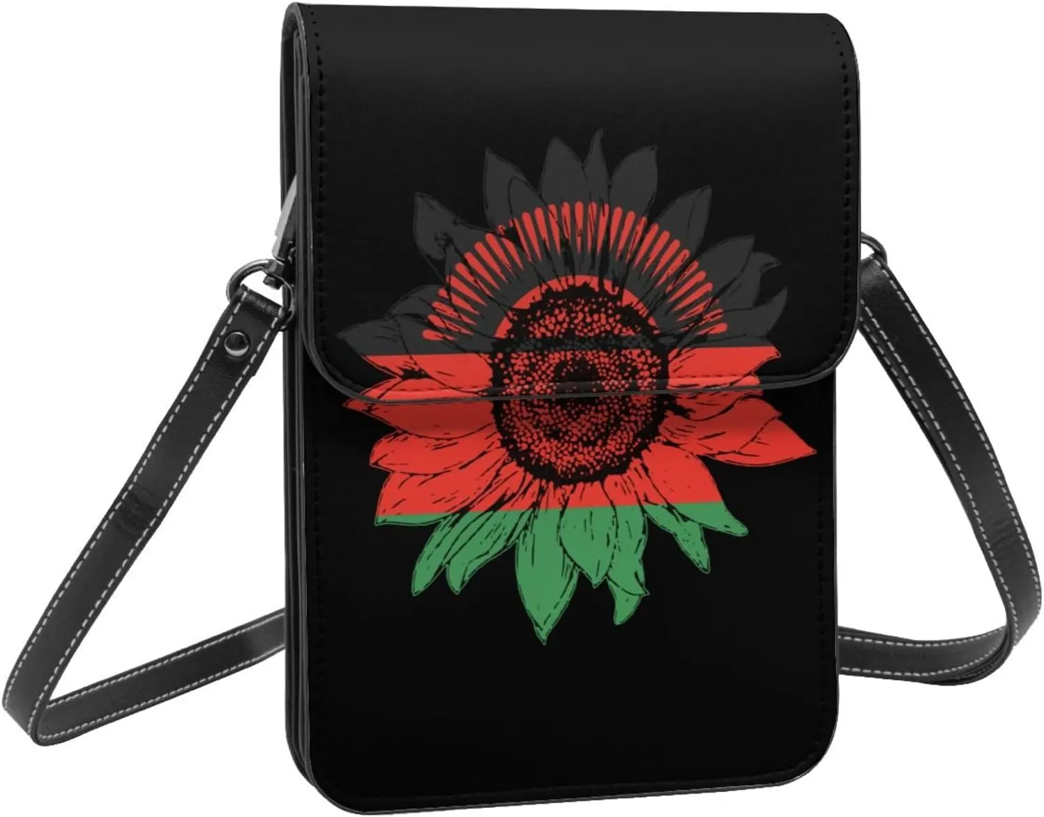 Vintage Sunflower Nepal Nepalese Flag Small Crossbody Purse Cell Phone Bag for Women