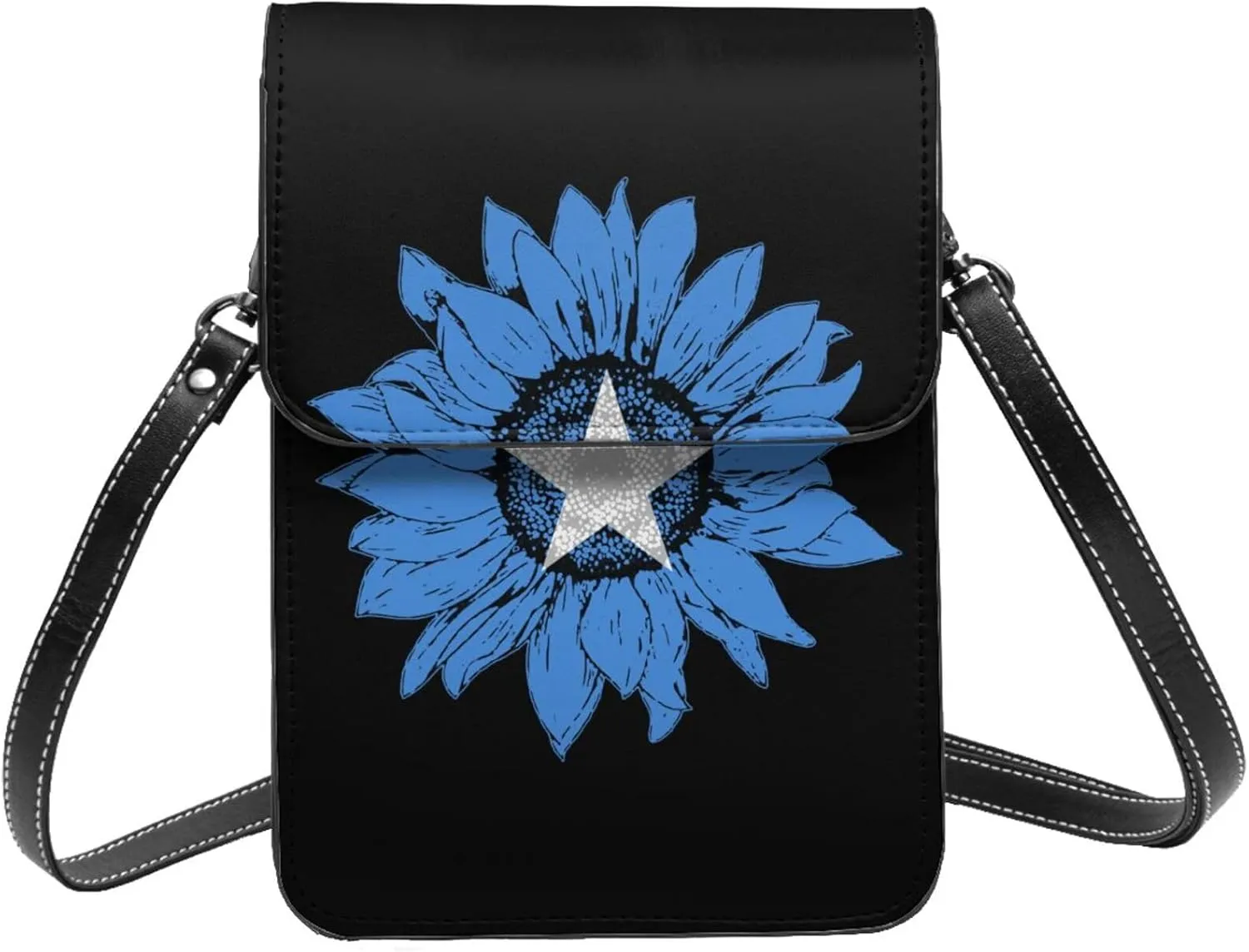 Vintage Sunflower Uzbekistan Uzbekistani Flag Small Crossbody Purse Cell Phone Bag for Women