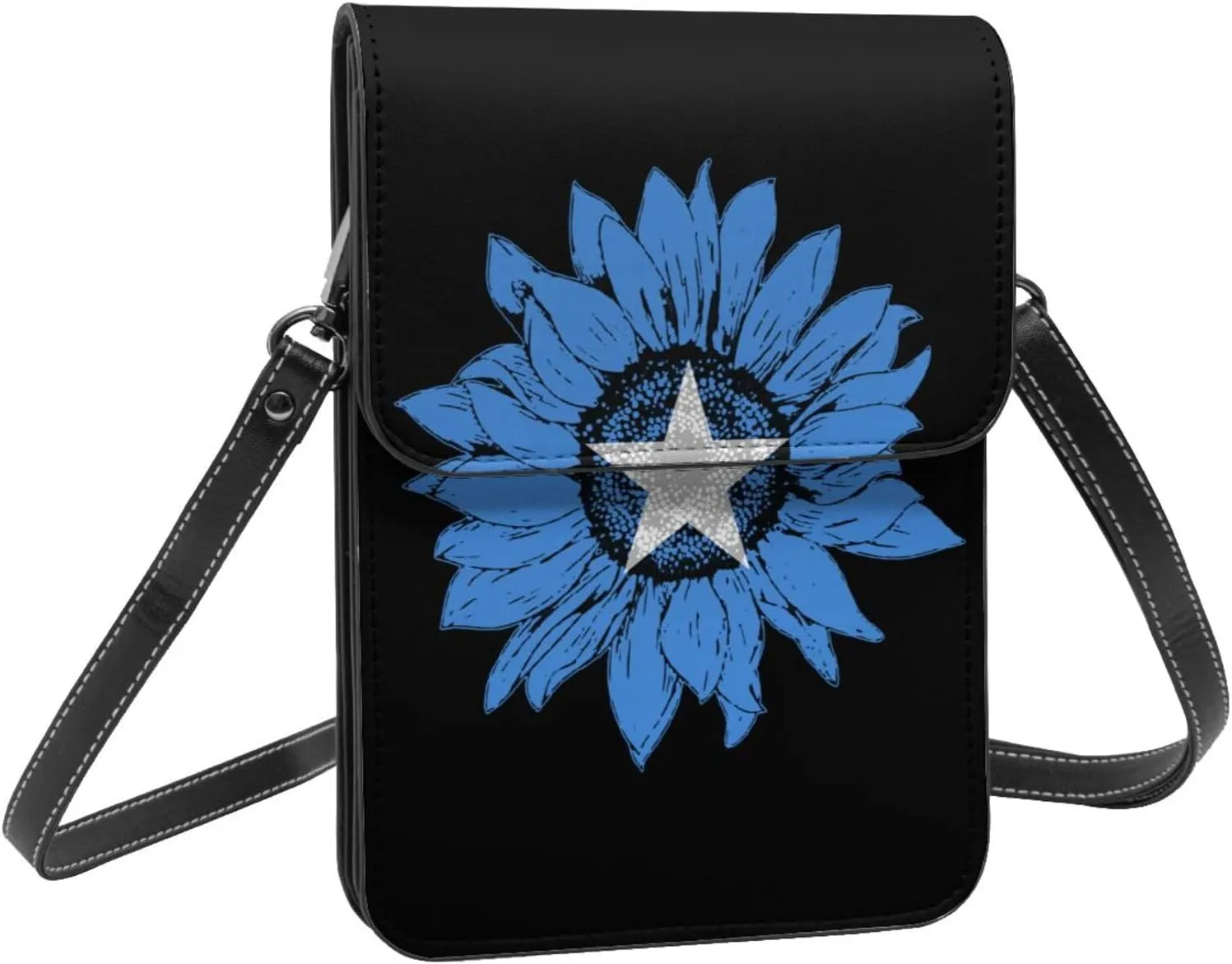 Vintage Sunflower Uzbekistan Uzbekistani Flag Small Crossbody Purse Cell Phone Bag for Women