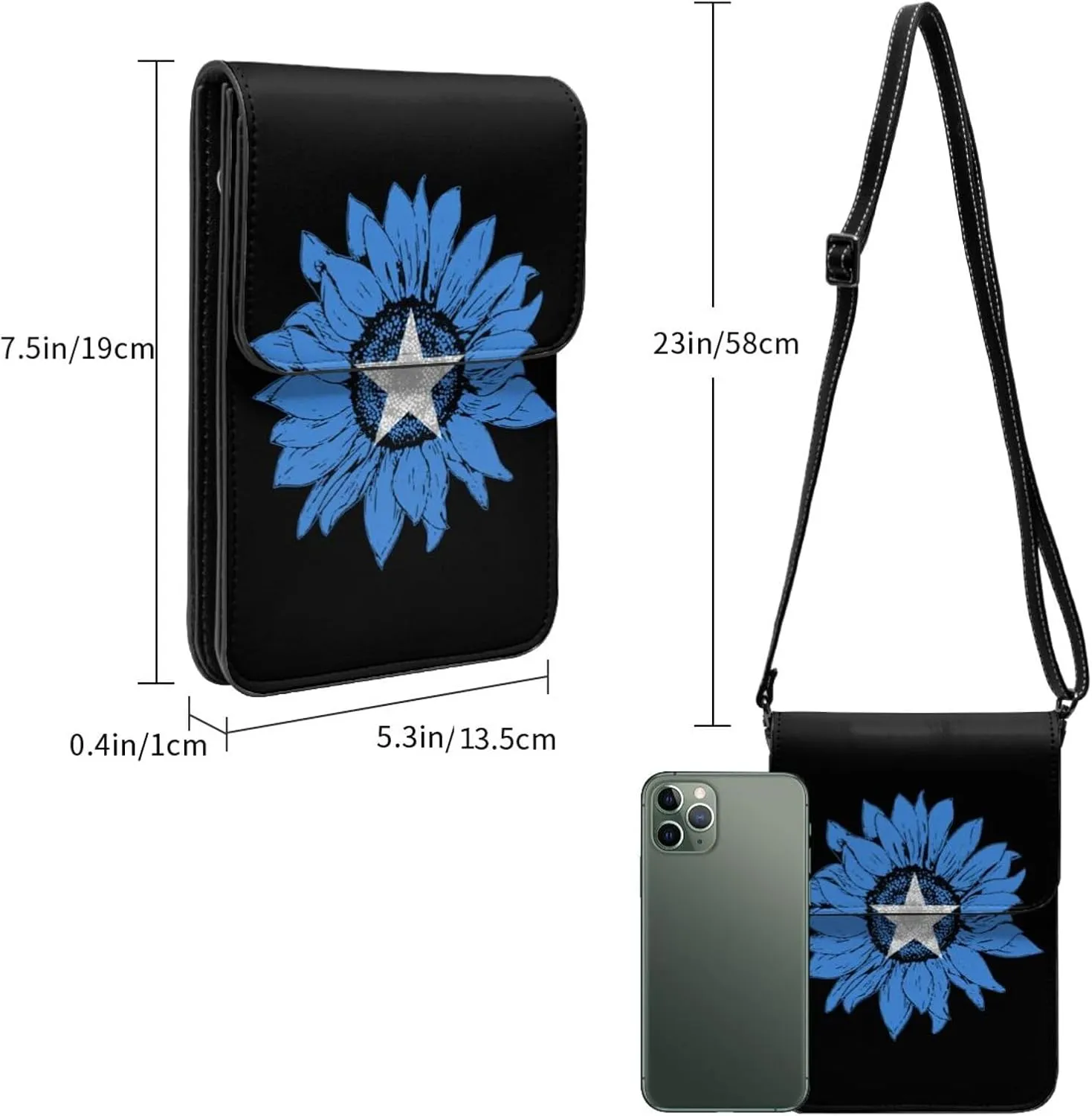 Vintage Sunflower Uzbekistan Uzbekistani Flag Small Crossbody Purse Cell Phone Bag for Women